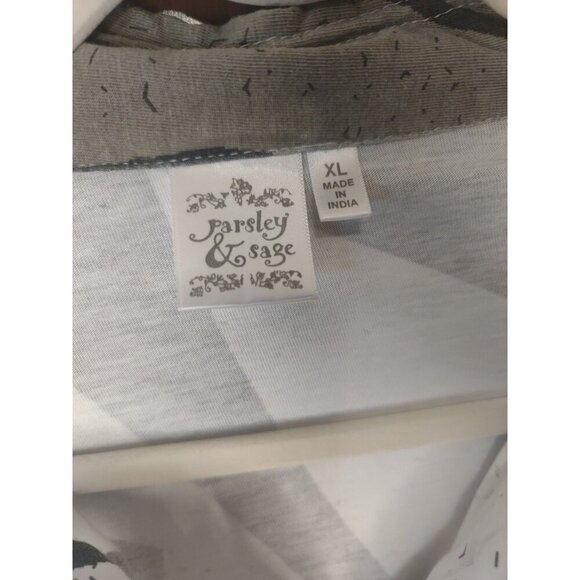 Parsley & Sage Tunic Blouse XL Abstract 3/4 Sleeves Boho Arty Fun - Picture 2 of 4